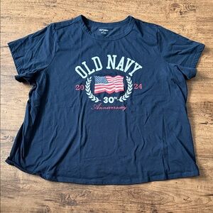 Old Navy Navy Blue Flag Graphic Tee